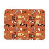 Hunde mit orangefarbenem Hintergrund. Magnet (Horizontal)