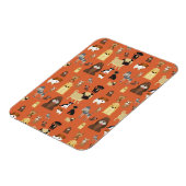 Hunde mit orangefarbenem Hintergrund. Magnet (Linke Seite)