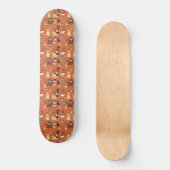 Hunde mit orangefarbenem Hintergrund. Skateboard (Vorderseite)