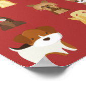 Hunde mit rotem Hintergrund Poster (Ecke)