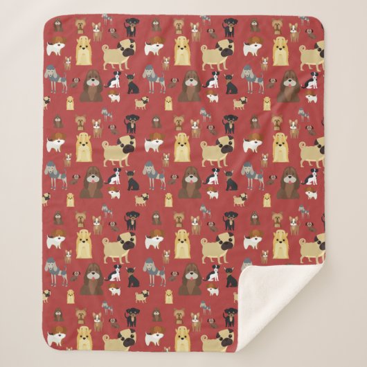 Hunde mit rotem Hintergrund Sherpadecke (Vorderseite)