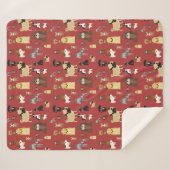 Hunde mit rotem Hintergrund Sherpadecke (Vorderseite (Horizontal))