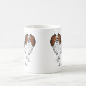 Hunde mit rotem Sable Phalène Cartoon mit Individu Kaffeetasse (Mittel)