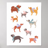 Hunde mit Schals - niedliche Hunde Poster (Vorne)
