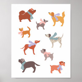 Hunde mit Schals - niedliche Hunde Poster