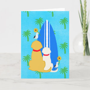 Hunde mit Seagulls und Blume Card Dankeskarte