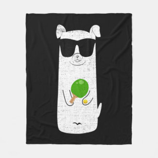 Hunde mit Sonnenbrille spielen Tischtennis Spaß Sp Fleecedecke