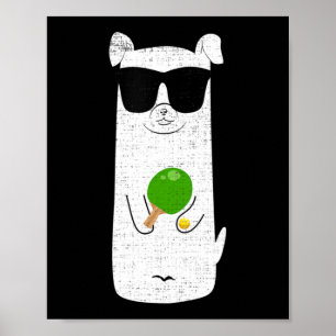 Hunde mit Sonnenbrille spielen Tischtennis Spaß Sp Poster