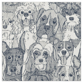 Hunde mit viel Indigoperle Stoff