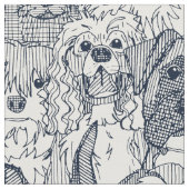 Hunde mit viel Indigoperle Stoff (Nahaufnahme)