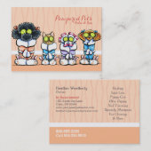 Hunde mit Wellness-Center Groomer Cat Robes Peach Visitenkarte (Vorne/Hinten)