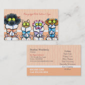 Hunde mit Wellness-Center Groomer Cat Robes Peach Visitenkarte (Vorne/Hinten)