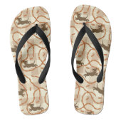 Hunde mit Würstchen im Hintergrund Badesandalen (Fußbett)