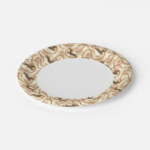 Hunde mit Würstchen im Hintergrund Pappteller (Schrägansicht)