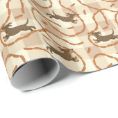 Hunde mit Würstchenuntergrund Geschenkpapier (Rolleneckpunkt)