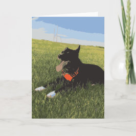 Hunde mit Zunge, die sich im Feld niederschlägt Karte