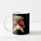 Hunde-Mops als Boxer-Funny-Boxing Kaffeetasse (Links)