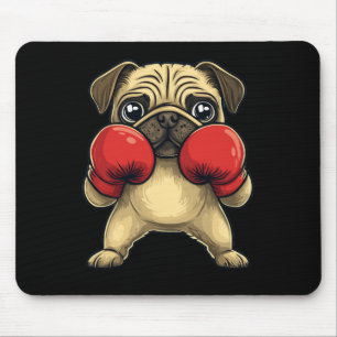 Hunde-Mops als Boxer-Funny-Boxing Mousepad