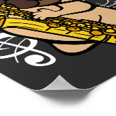 Hunde Mops Saxophon Musiker Poster (Ecke)