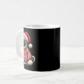 Hunde Mops Ugly Sweater Weihnachtsmannmütze Weihna Kaffeetasse (Vorderseite Links)