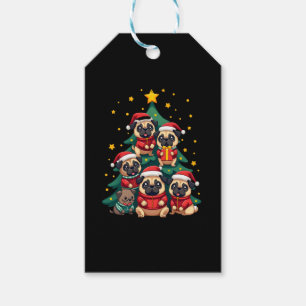 Hunde Mops Weihnachtsbaum Niedliche Weihnachten (3 Geschenkanhänger