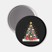 Hunde Mops Weihnachtsbaum Niedliche Weihnachten (4 Magnet (Vorderseite/Rückseite)