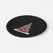 Hunde Mops Weihnachtsbaum Niedliche Weihnachten (4 Pappteller (Schrägansicht)