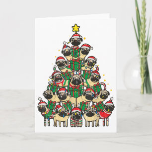 Hunde Mops Weihnachtsbaum Süße Weihnachten Jungen Karte