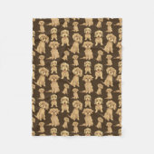 Hunde Muster Brown labradoodle goldendoodle Zeichn Fleecedecke (Vorderseite)