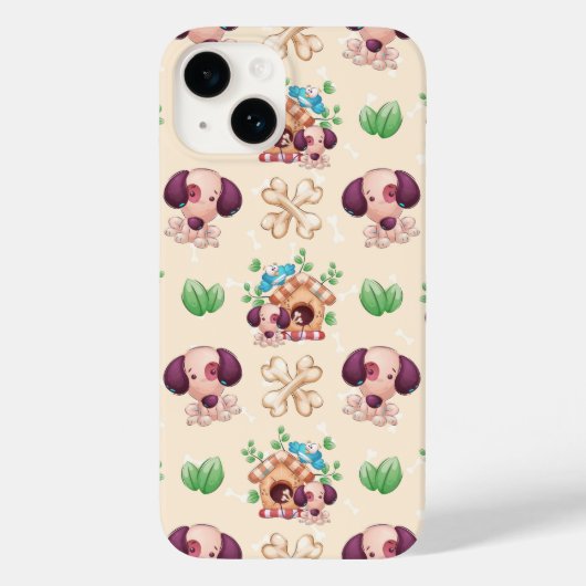 Hunde Muster Case-Mate iPhone Hülle (Rückseite)