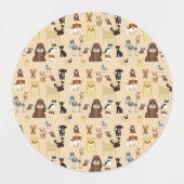 Hunde Muster. Etiketten (Design 1)