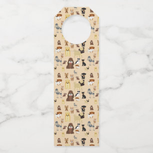 Hunde Muster. Flaschenanhänger
