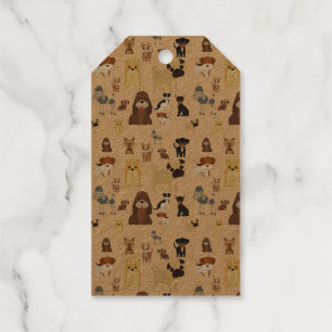 Hunde Muster. Geschenkanhänger