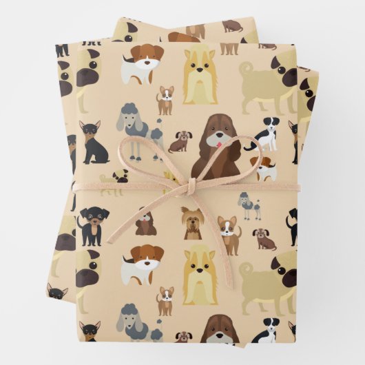 Hunde Muster. Geschenkpapier Set (Beispiel)