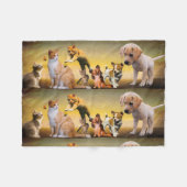 Hunde Muster Niedliche Sorten Welpenkatzen Fleecedecke (Vorderseite (Horizontal))