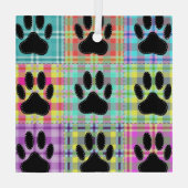 Hunde Muster Quilt Glas Ornament (Rückseite)