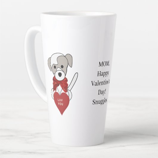 Hunde Mutter Valentinstag Welpenherz Latte Milchtasse (Linke Ecke)