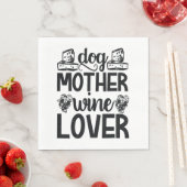Hunde Mutter Wein Lover Serviette (Beispiel)