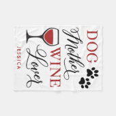 Hunde Mutter Weinkeller Zitat Mama Personalisiert Fleecedecke (Vorderseite (Horizontal))