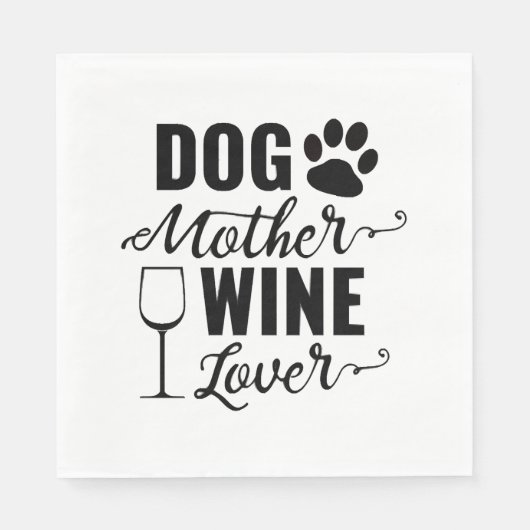 Hunde Mutter Wine Lover Dog Serviette (Vorderseite)