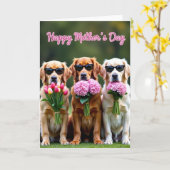 Hunde-Muttertags-Karte mit Blumen Karte (Gelbe Blume)