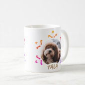 Hunde Name Foto Farbenfrohe Schneeflocke Kaffeetasse (VorderseiteRechts)