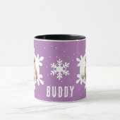 Hunde Name Foto Lila Snowflake Tasse (Zentrum)