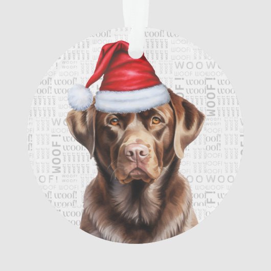 Hunde Name Schokolade Labrador Hund Foto Weihnacht Ornament (Rückseite)