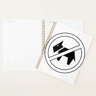 Hunde nicht erlaubt Fettes Schwarz-Weiß-Symbol Planer