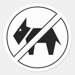 Hunde nicht erlaubt Fettes Schwarz-Weiß-Symbol Runder Aufkleber