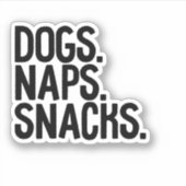 Hunde Nickerchen Snacks Aufkleber (Vorderseite)