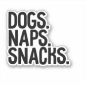 Hunde Nickerchen Snacks Aufkleber (Vorderseite)