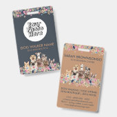 Hunde Niedliches Blumenwasser Foto Ausweis (Vorder- & Rückseite)