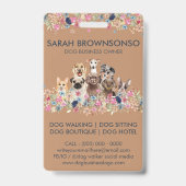 Hunde Niedliches Blumenwasser Foto Ausweis (Rückseite)